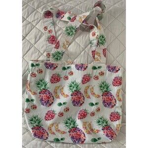 Handmade Small Tote Bag – Floral Fruit Pattern